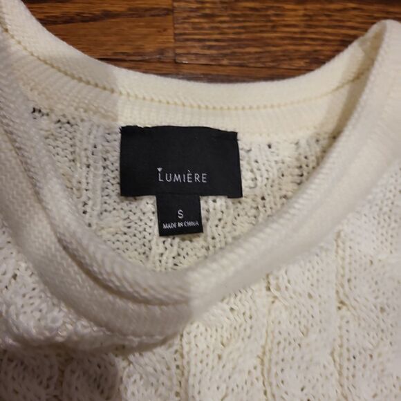 NWOT Cream cable knit oversized tank top Small - Picture 2 of 3